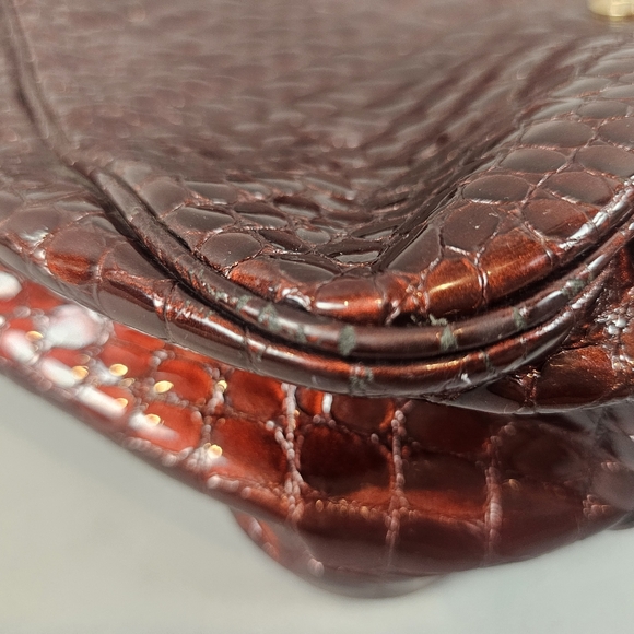 Michael Kors burgundy embossed patent leather shoulder bag - Picture 10 of 13